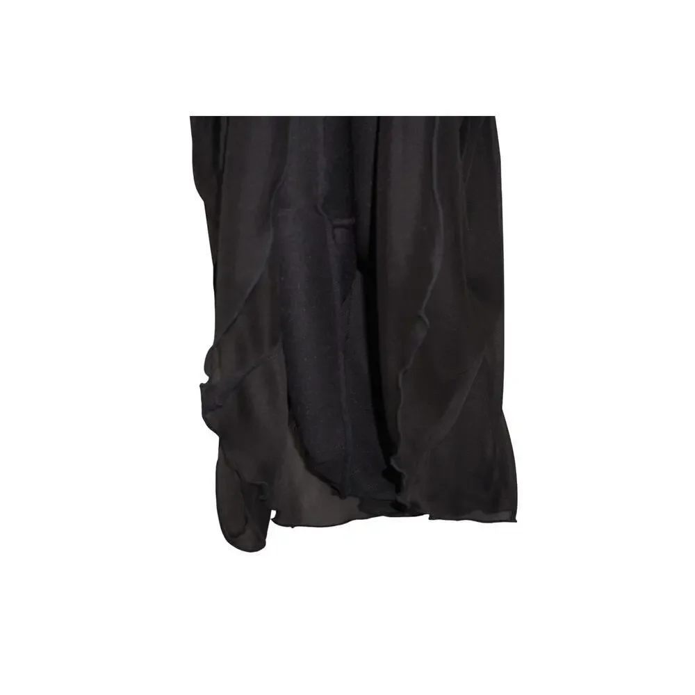 City Triangles Black Chiffon Fit & Flare Dress w/ Sequin Waistband Size M